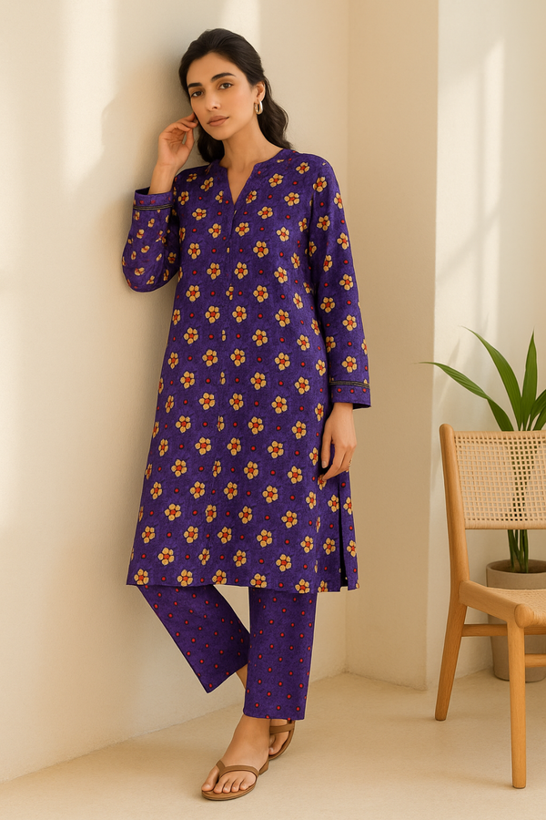 WILLOW Printed Viscose Suit  - unstitched 2PC