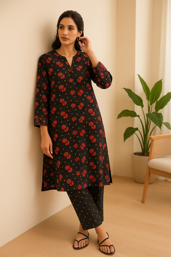 FLOW Printed Viscose Suit  - unstitched 2PC