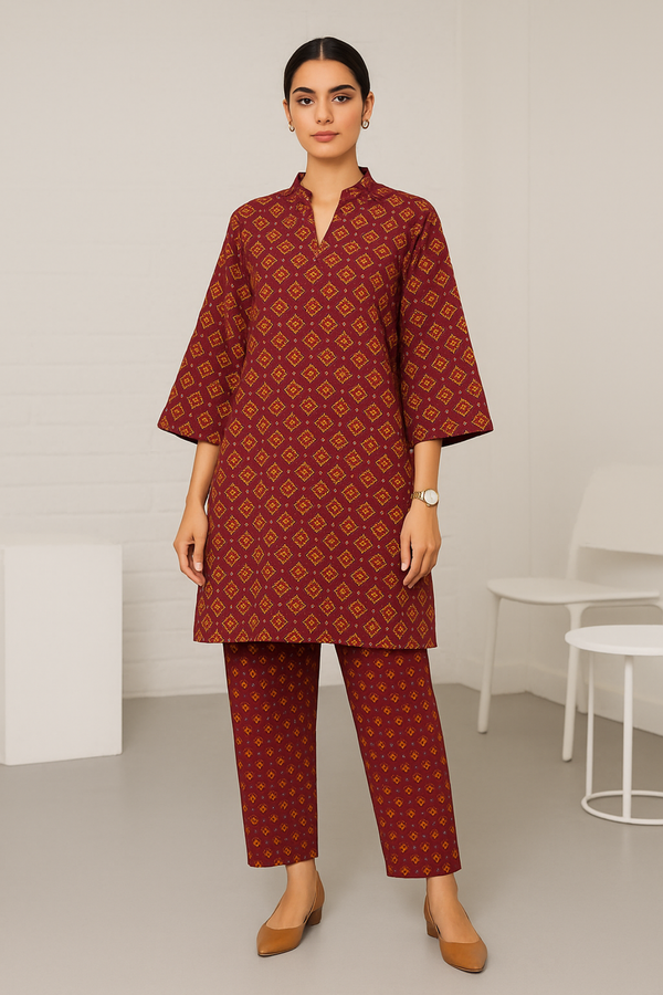 SOLACE Printed Viscose Suit -  unstitched 2PC