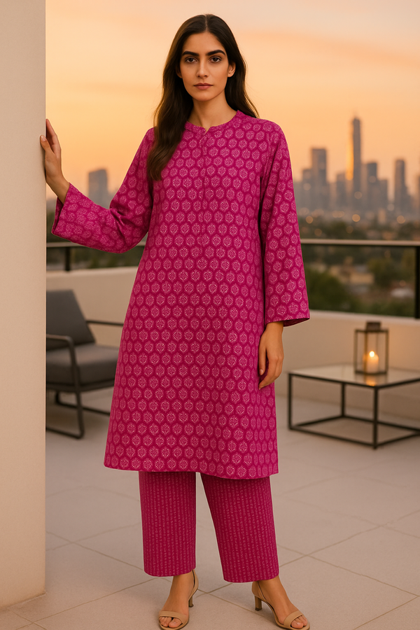 LEYA Printed Viscose Suit  - unstitched 2PC