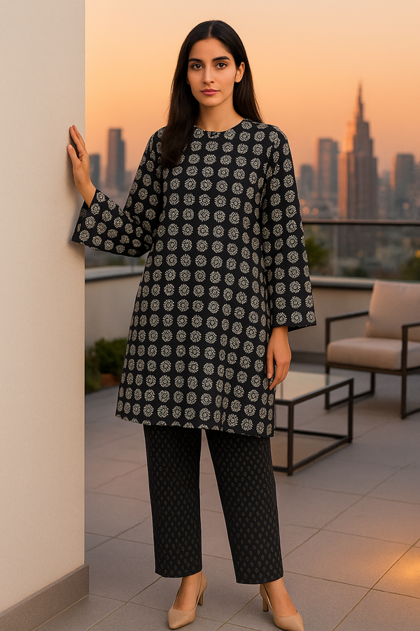 MOSS Printed Viscose Suit  - unstitched 2PC