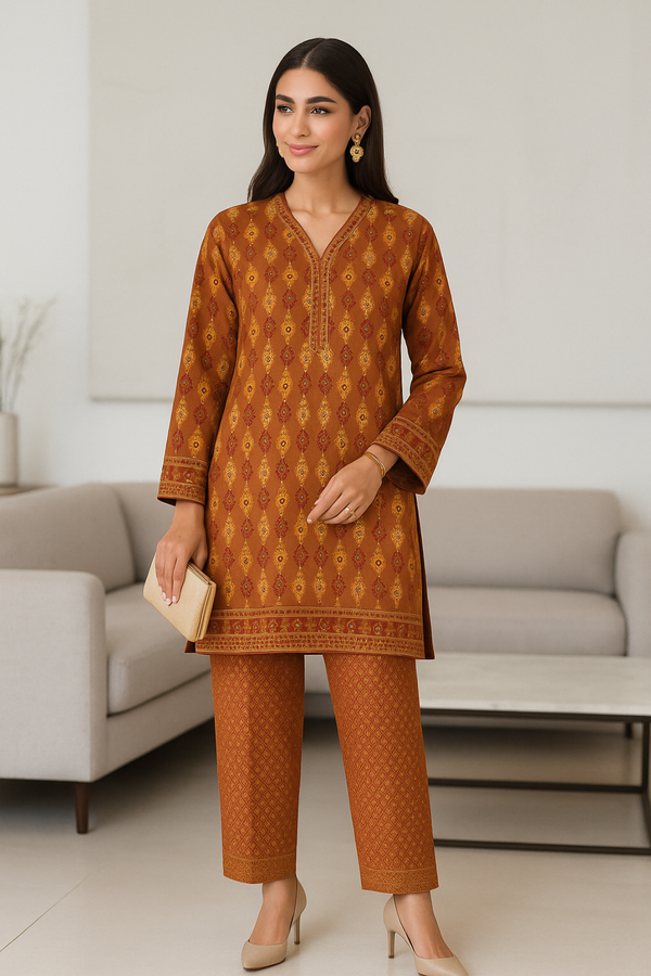 MONARCH Printed Viscose Suit  - unstitched 2PC