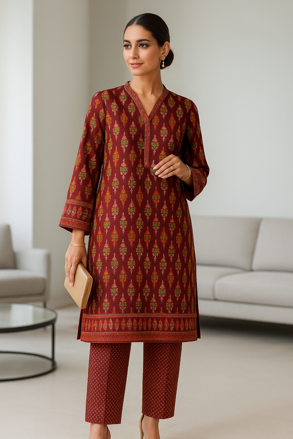 PETAL Printed Viscose Suit  - unstitched 2PC