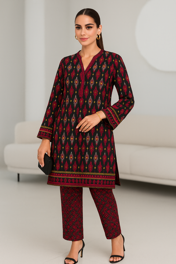 MELOW Printed Viscose Suit  - unstitched 2PC