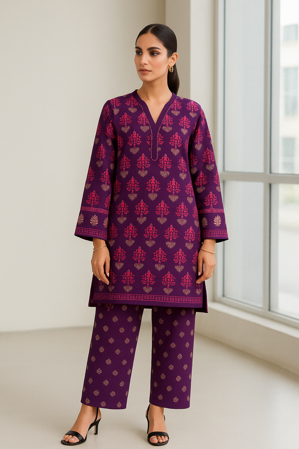 MULBERRY Printed Viscose Suit  - unstitched 2PC