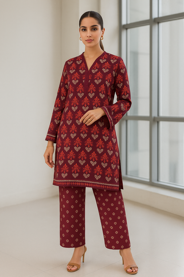 AMINA Printed Viscose Suit  - unstitched 2PC