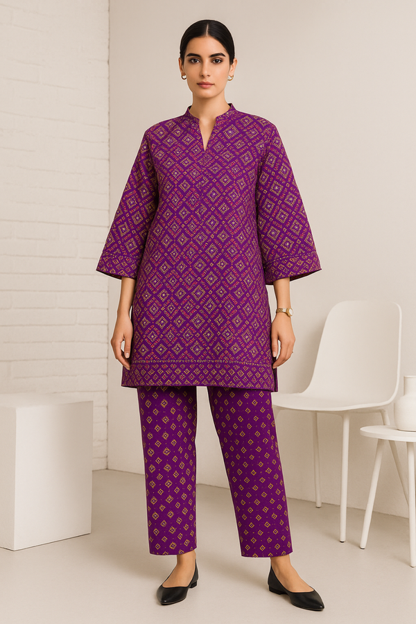 SAPPHIRE Printed Viscose Suit -  unstitched 2PC
