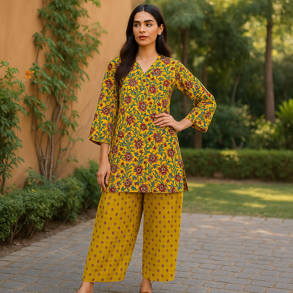FIGARO Printed Lawn Suit -  unstitched 2PC