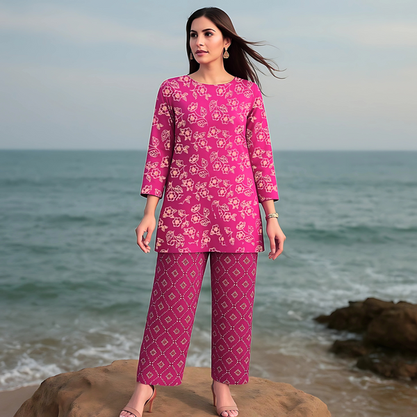 PLUSH Printed imported lawn Suit -  unstitched2PC D117