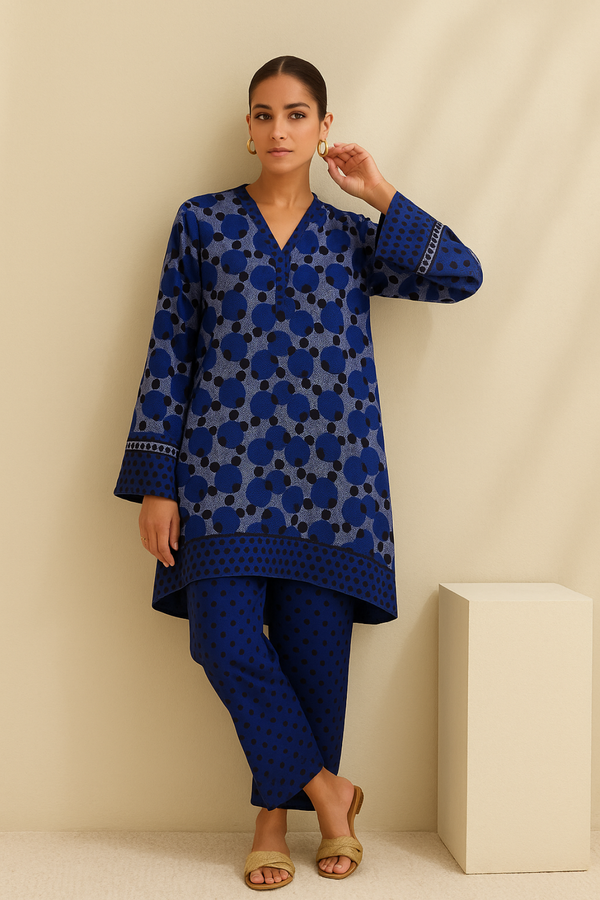 CLARET Printed Viscose Suit -  unstitched 2PC