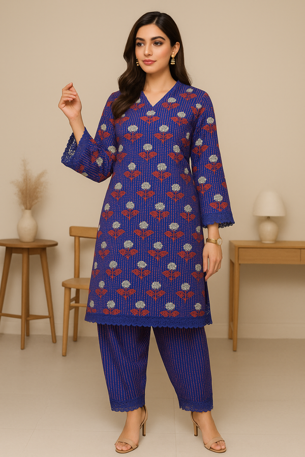 JADE Printed Viscose Suit -  unstitched 2PC