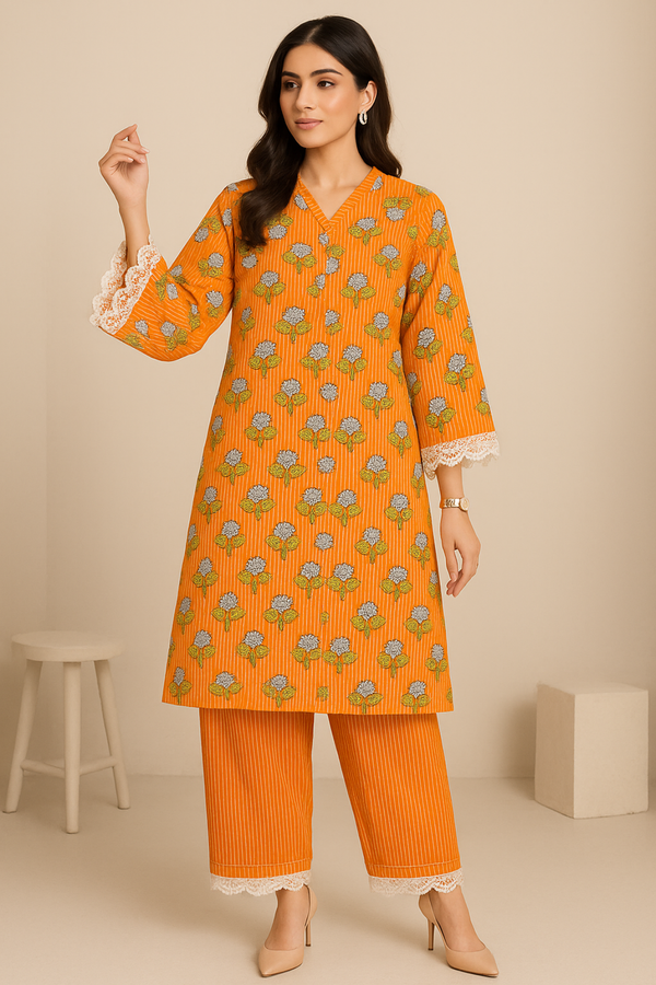 AZMIZ Printed Viscose Suit  - unstitched 2PC