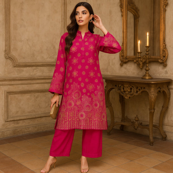 ZARQASH Digital Printed Viscose Suit  -  unstitched 2PC D64