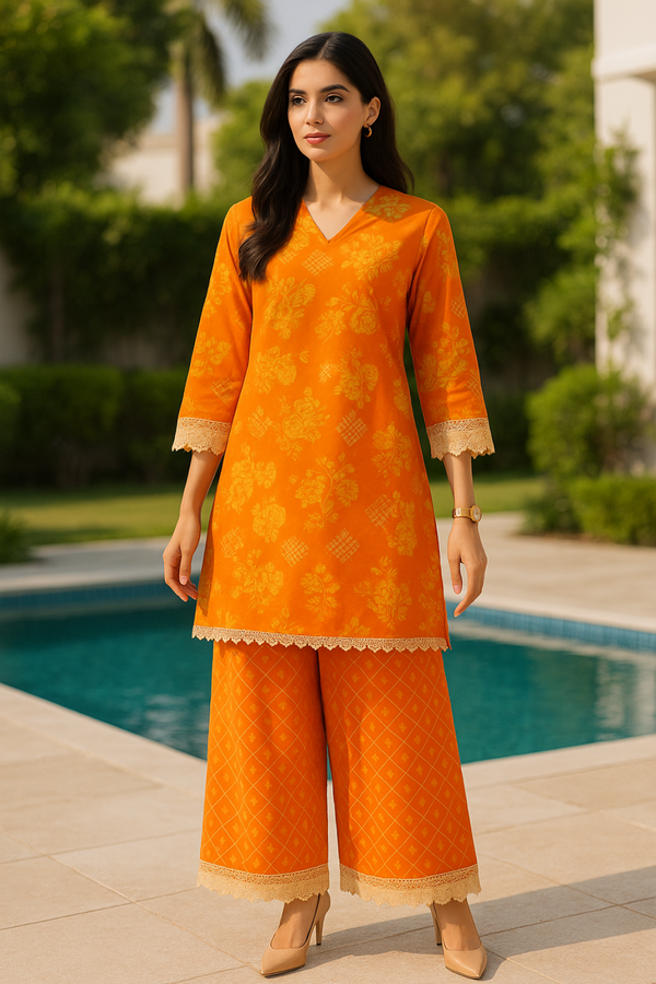 SARINA Printed Viscose Suit -  unstitched 2PC