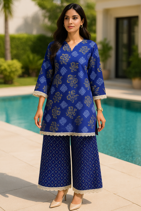 NAYEL Printed Viscose Suit  - unstitched 2PC