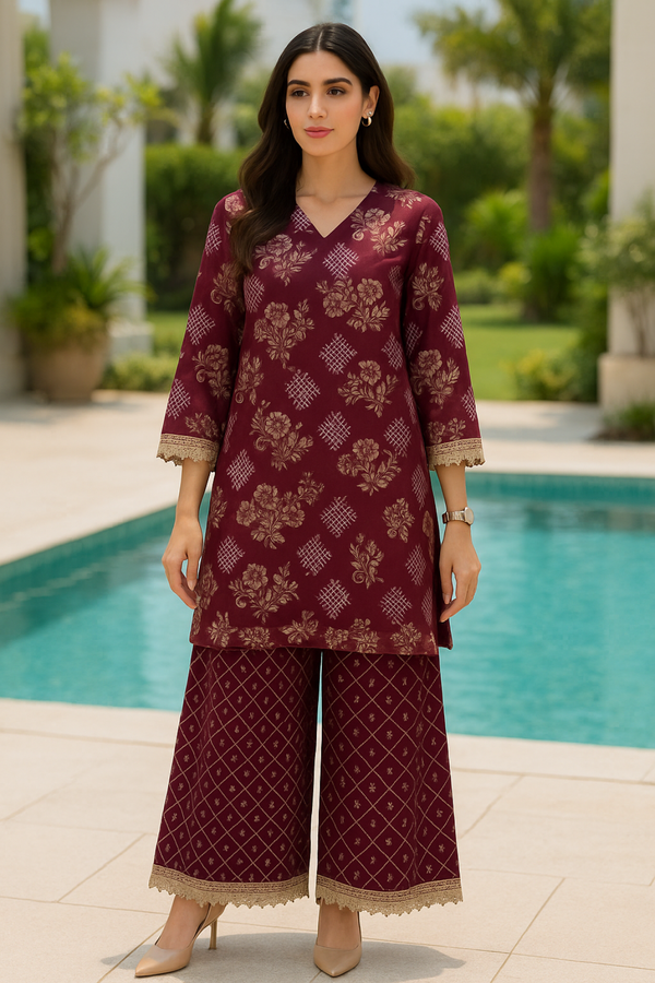 SELMA Printed Viscose Suit  - unstitched 2PC