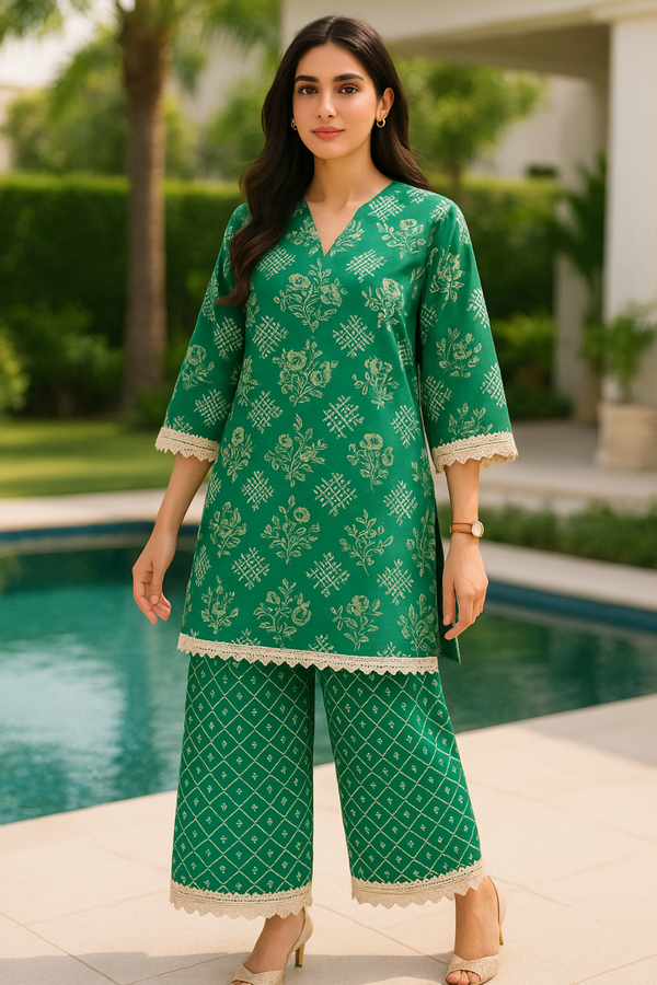ZARIFA Printed Viscose Suit  - unstitched 2PC