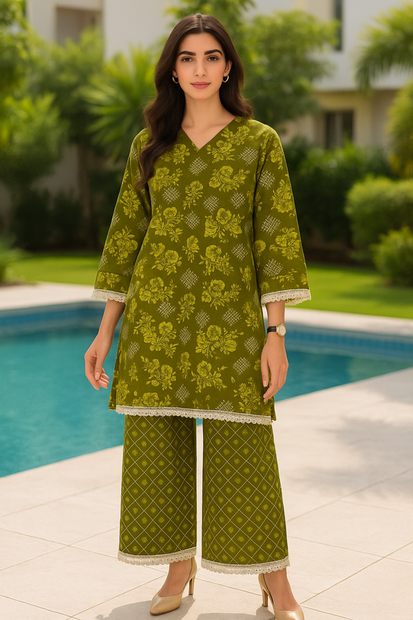 ADELE Printed Viscose Suit  - unstitched 2PC