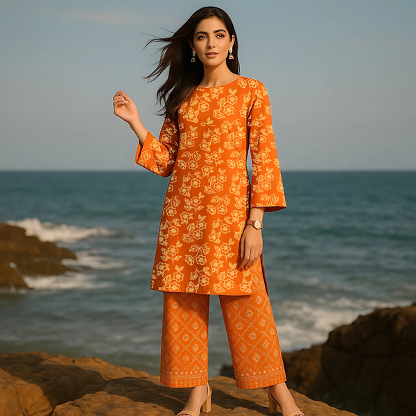 Saffron line Digital Printed Viscose Suit  - unstitched 2PC D111