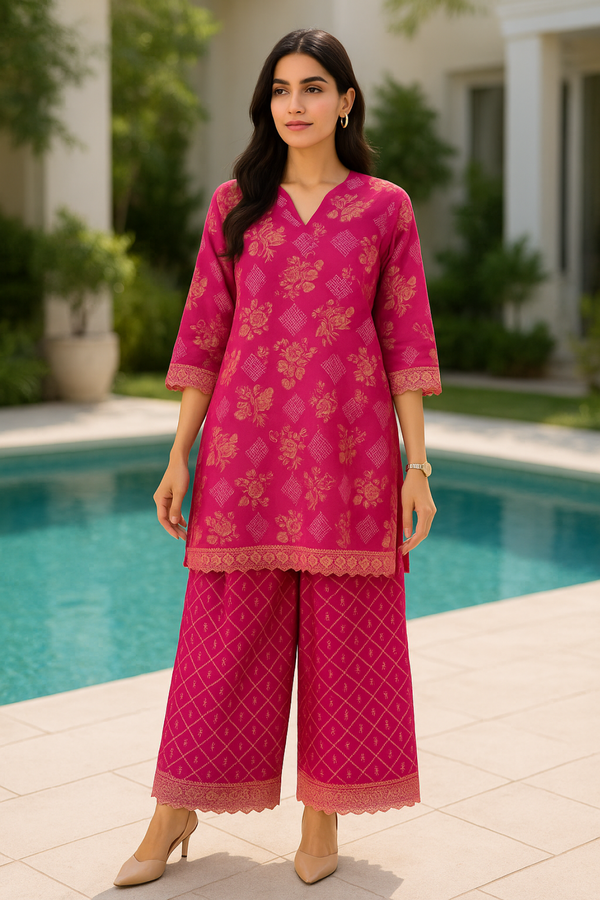CIREL Printed Viscose Suit  - unstitched 2PC
