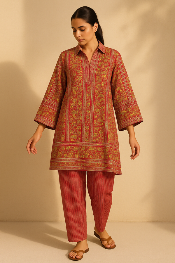 TERRA  Printed Viscose Suit - unstitched 2PC