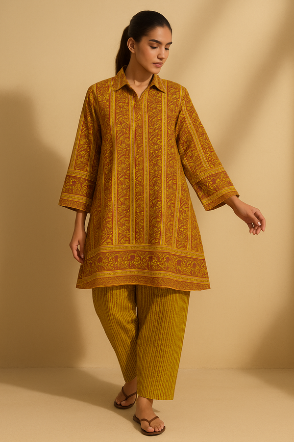 VARAE Printed Viscose Suit - unstitched 2PC