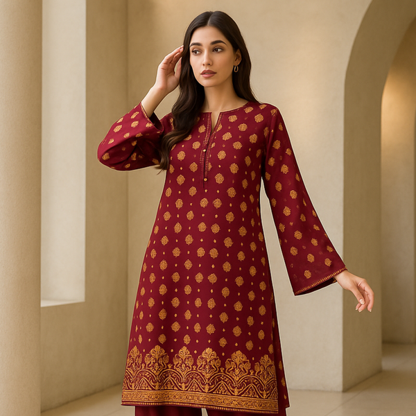 FROCK Digital Printed Viscose Suit  - unstitched 2PC