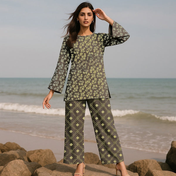 ALGOZA Printed imported lawn Suit -  unstitched 2PC D116